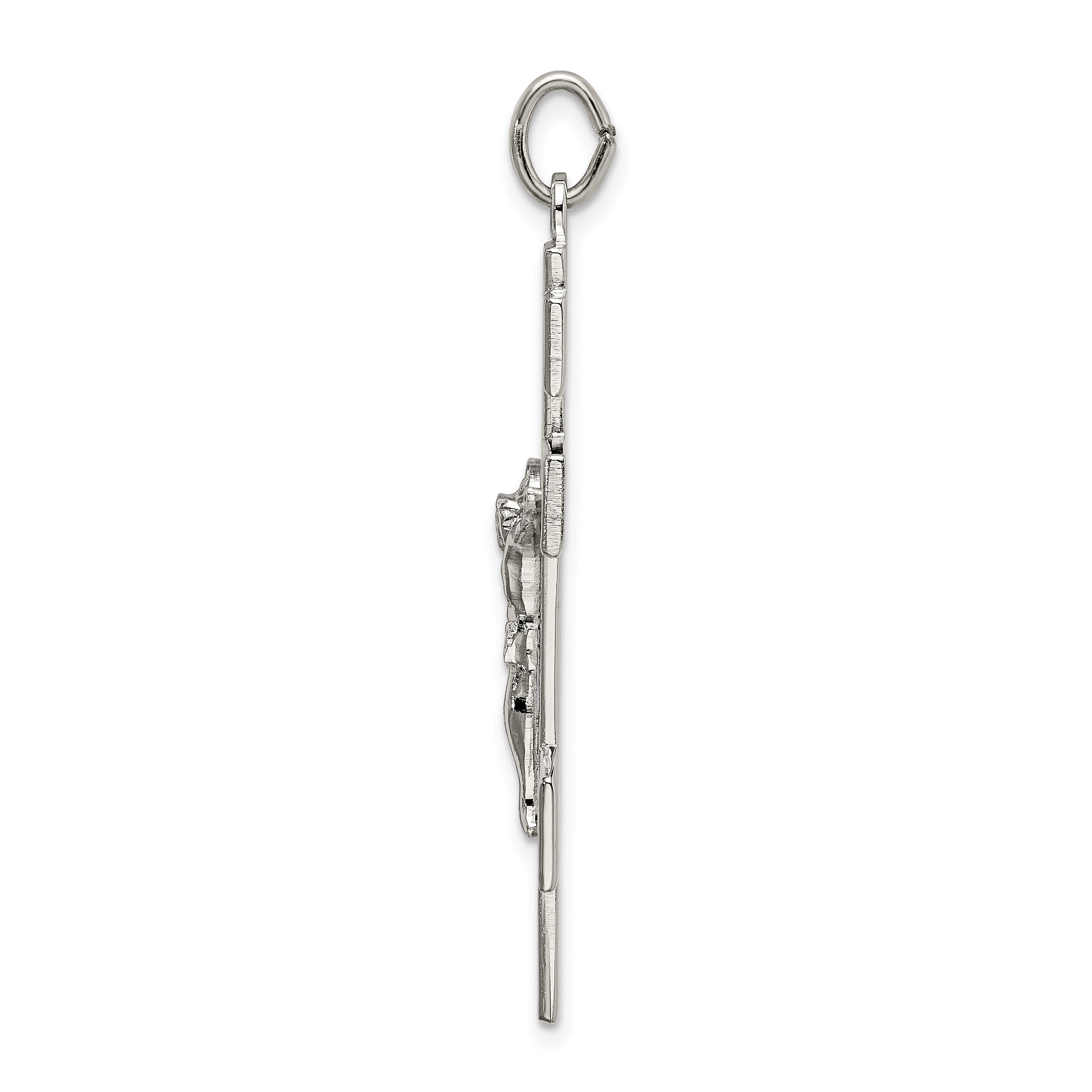 Sterling Silver 925 Orthodox Cross Pendant with Polished Platinum Finish Secondary image