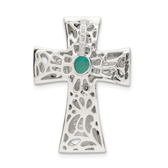 Sterling Silver 925 Antiqued Turquoise Slide Pendant Vintage Charm