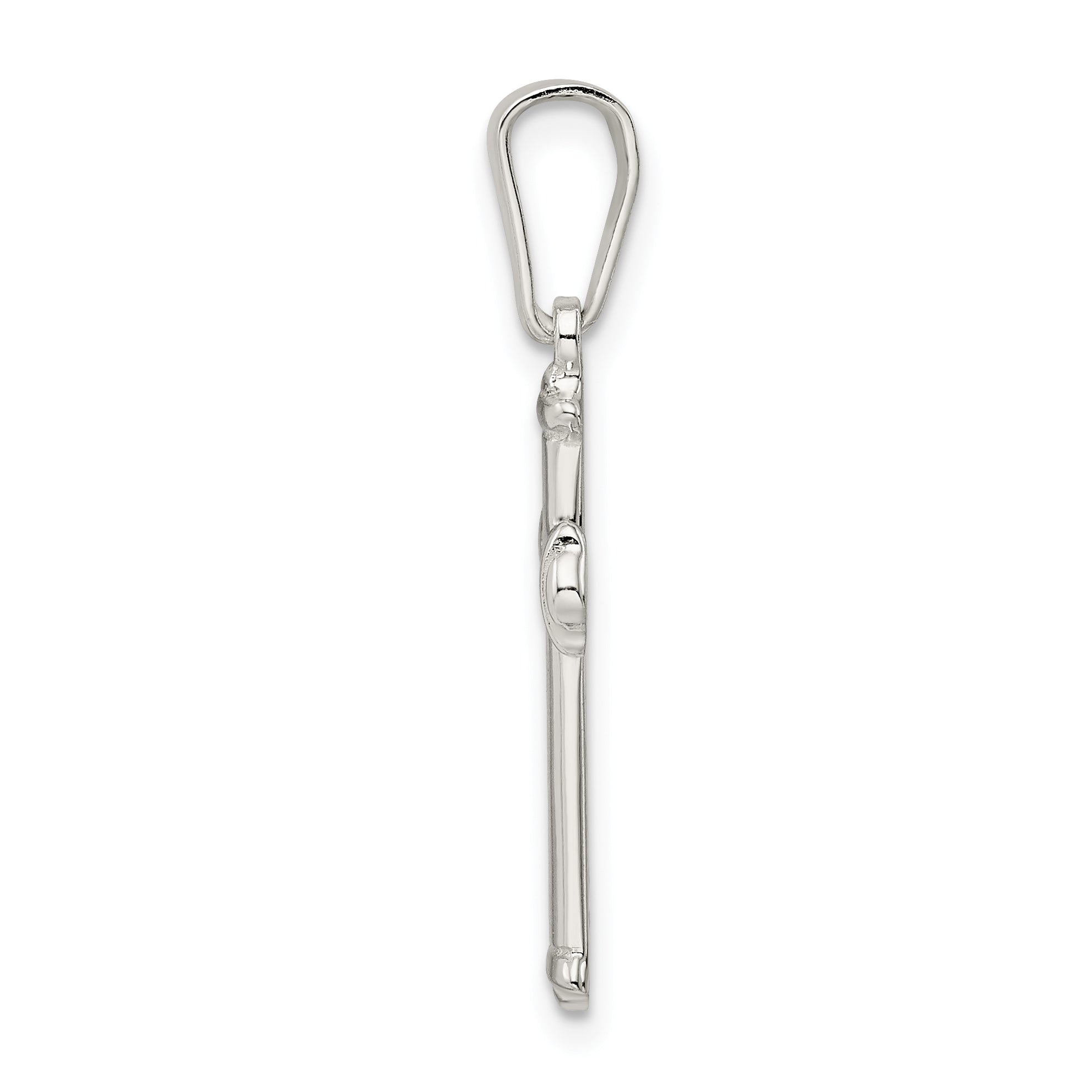 Sophia Jewelers Sterling Silver Polished Cross Pendant with Anti-Tarnish Finish