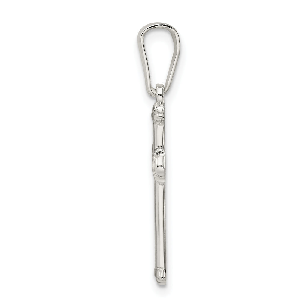 Sophia Jewelers Sterling Silver Polished Cross Pendant with Anti-Tarnish Finish