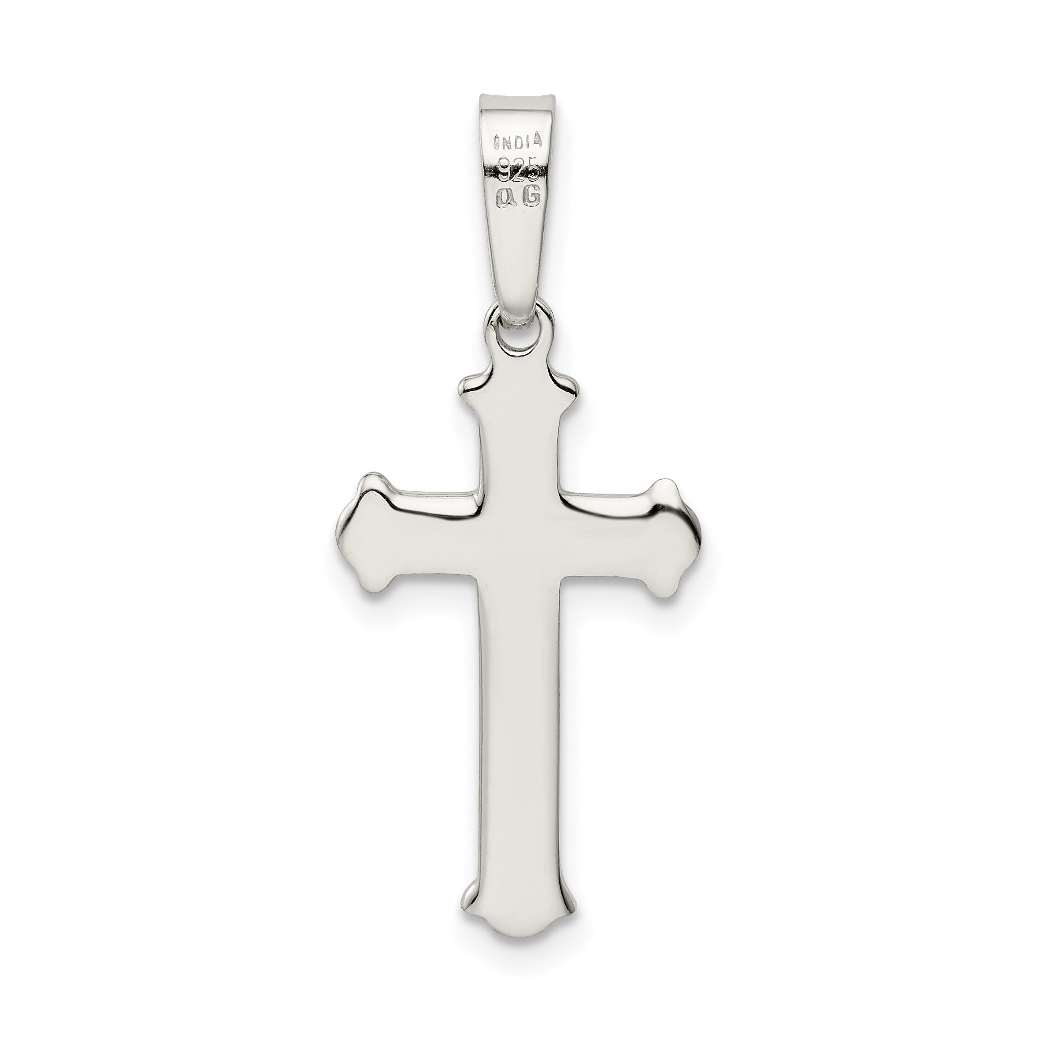 Sophia Jewelers Sterling Silver Polished Cross Pendant with Anti-Tarnish Finish