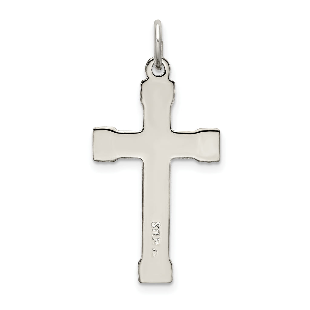 Sterling Silver & Gold-Plated Cross Pendant with Polished Two-Tone Finish