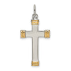Sterling Silver & Gold-plated Polished Cross Pendant