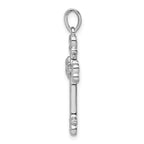Sterling Silver Rhodium-Plated CZ Heart Cross Pendant Elegant and Polished Jewelry