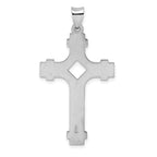 Sophia Jewelers Sterling Silver 925 Polished Rhodium Cross Pendant