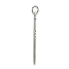 Sophia Jewelers Sterling Silver 925 Grooved Cross Pendant in Polished Platinum Finish