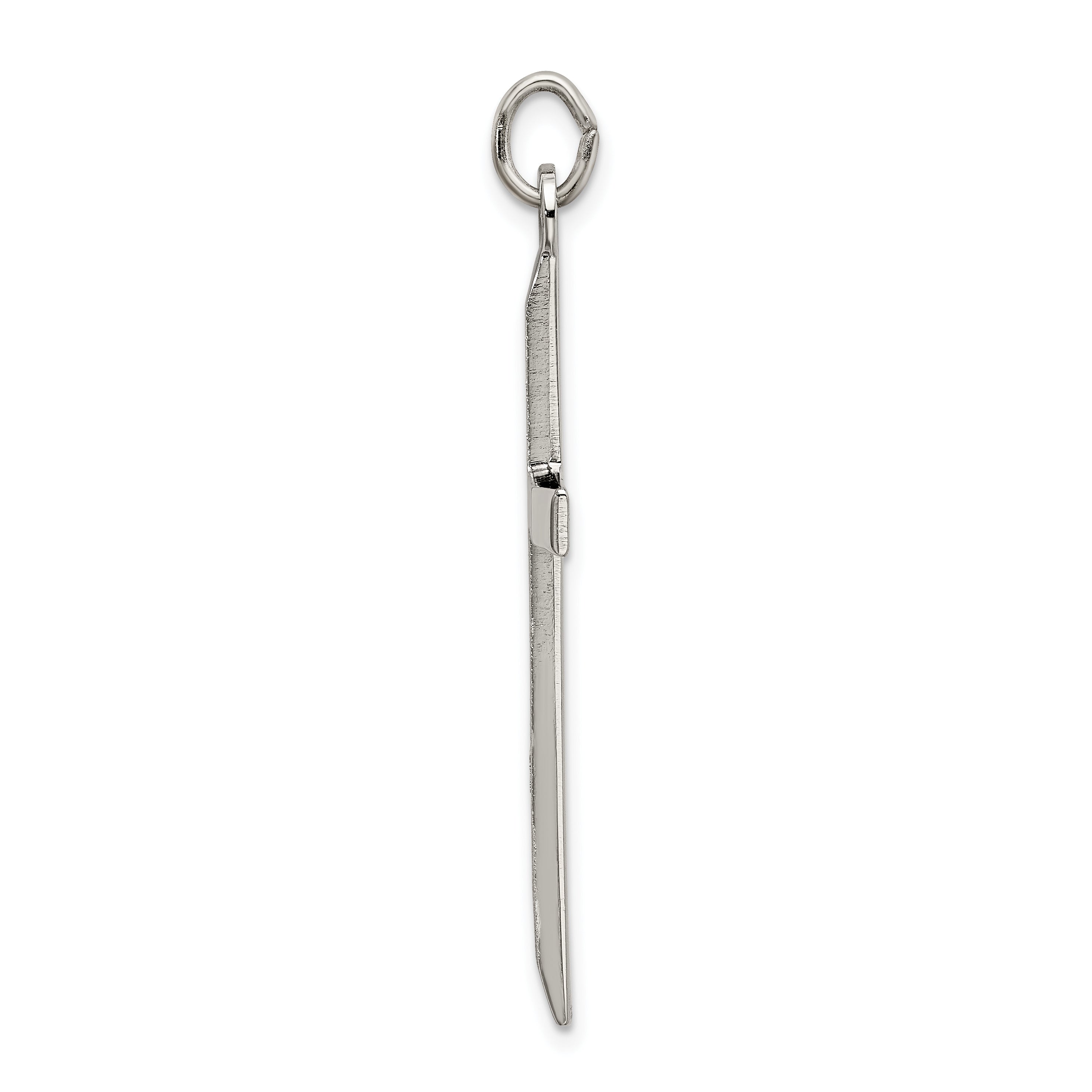 Sterling Silver 925 Cross Pendant with Polished Textured Finish
