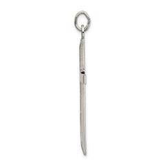Sterling Silver 925 Cross Pendant with Polished Textured Finish