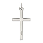 Sterling Silver 925 Cross Pendant with Polished Textured Finish