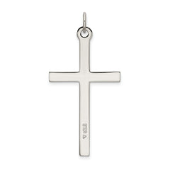 Sterling Silver 925 Cross Pendant with Polished Textured Finish