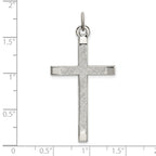 Sterling Silver 925 Cross Pendant with Polished Textured Finish