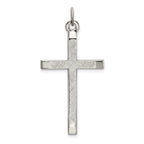 Sterling Silver Polished and Textured Cross Pendant