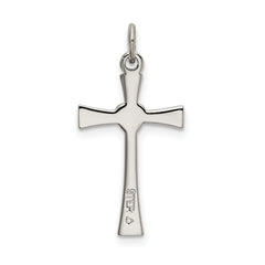 Sophia Jewelers Sterling Silver CZ Heart Cross Pendant with Platinum Polish