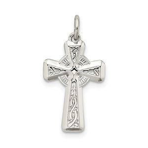 Celtic Cross Pendant in Sterling Silver, 20mm Textured - Sophia Jewelers