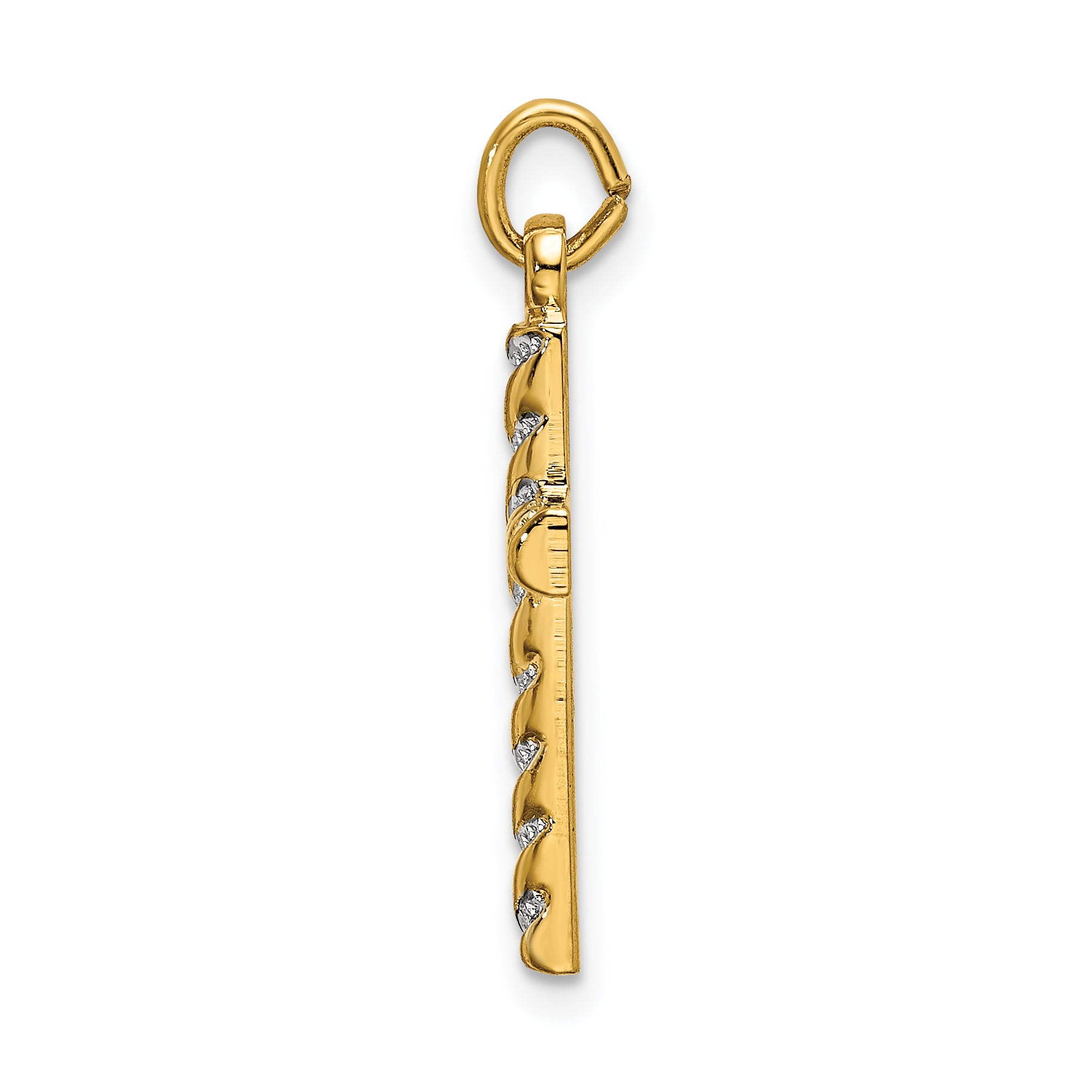 Sterling Silver 925 Gold-Plated Cross Pendant with Polished Textured Finish