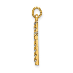 Sterling Silver 925 Gold-Plated Cross Pendant with Polished Textured Finish