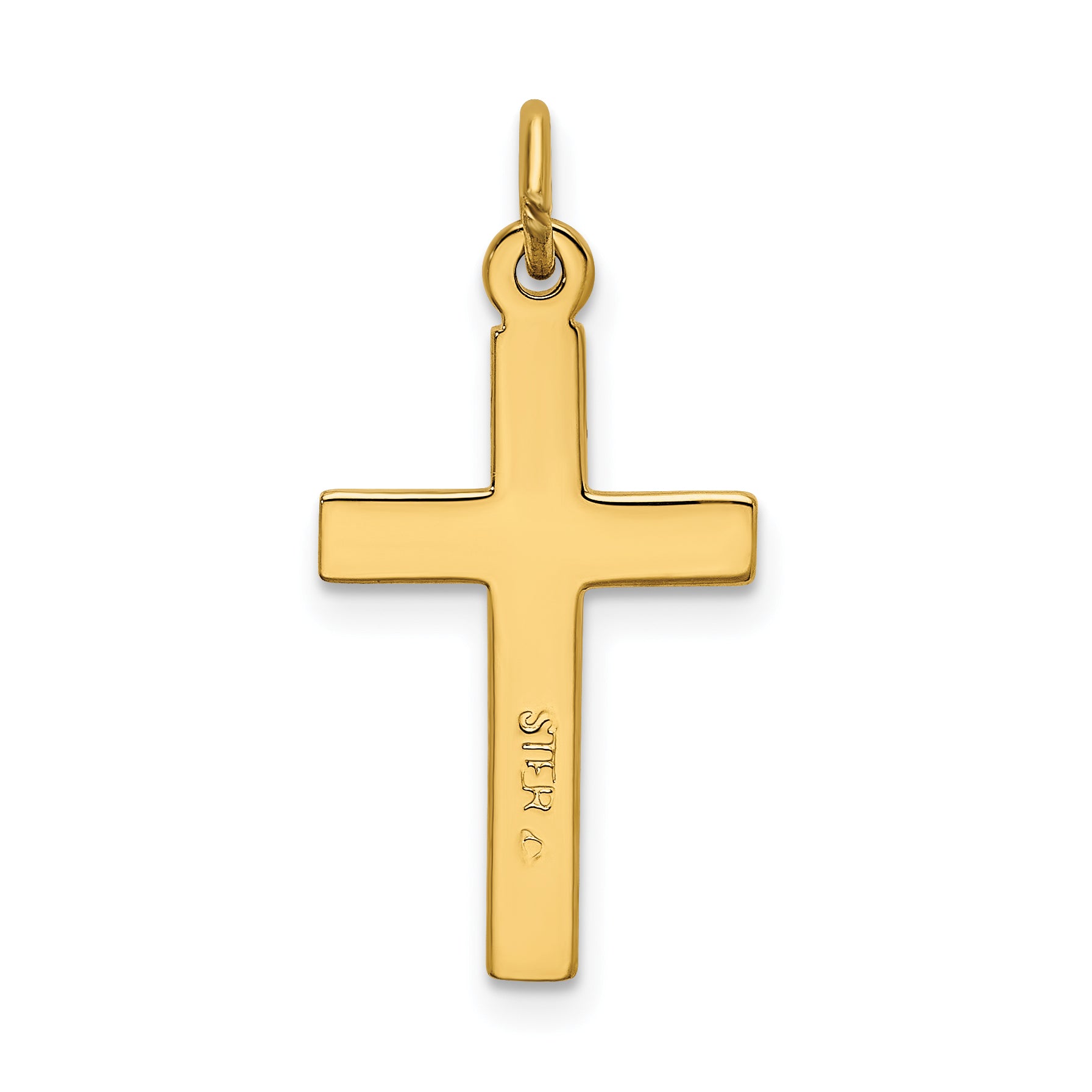 Sterling Silver 925 Gold-Plated Cross Pendant with Polished Textured Finish
