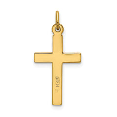 Sterling Silver 925 Gold-Plated Cross Pendant with Polished Textured Finish