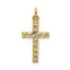 Sterling Silver Gold-plated Polished and Texture Cross Pendant