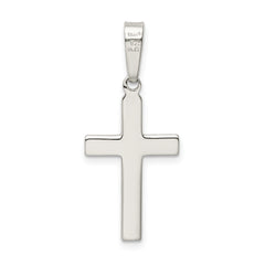 Sterling Silver 925 Cross Pendant with Polished Diamond-Cut Finish