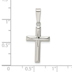 Sterling Silver 925 Cross Pendant with Polished Diamond-Cut Finish