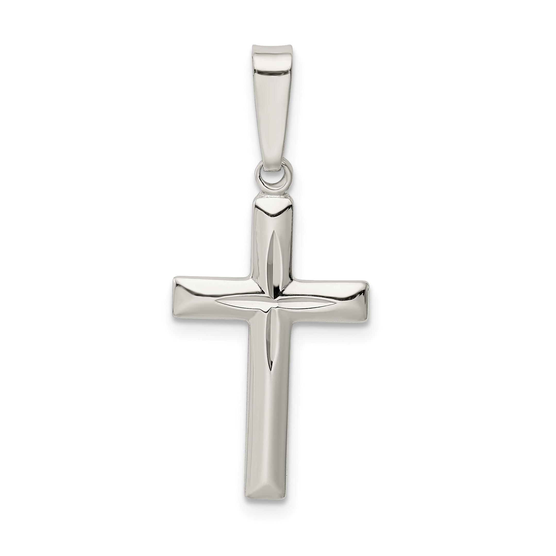 Sterling Silver Polished D/C Cross Pendant Main image