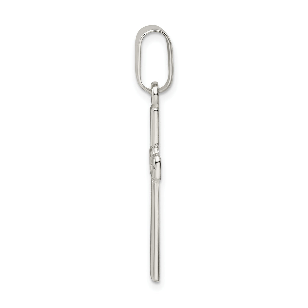 Sterling Silver 925 Polished Cross Pendant with Anti-Tarnish Finish
