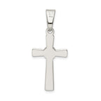 Sterling Silver 925 Polished Cross Pendant with Anti-Tarnish Finish