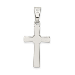 Sterling Silver 925 Polished Cross Pendant with Anti-Tarnish Finish