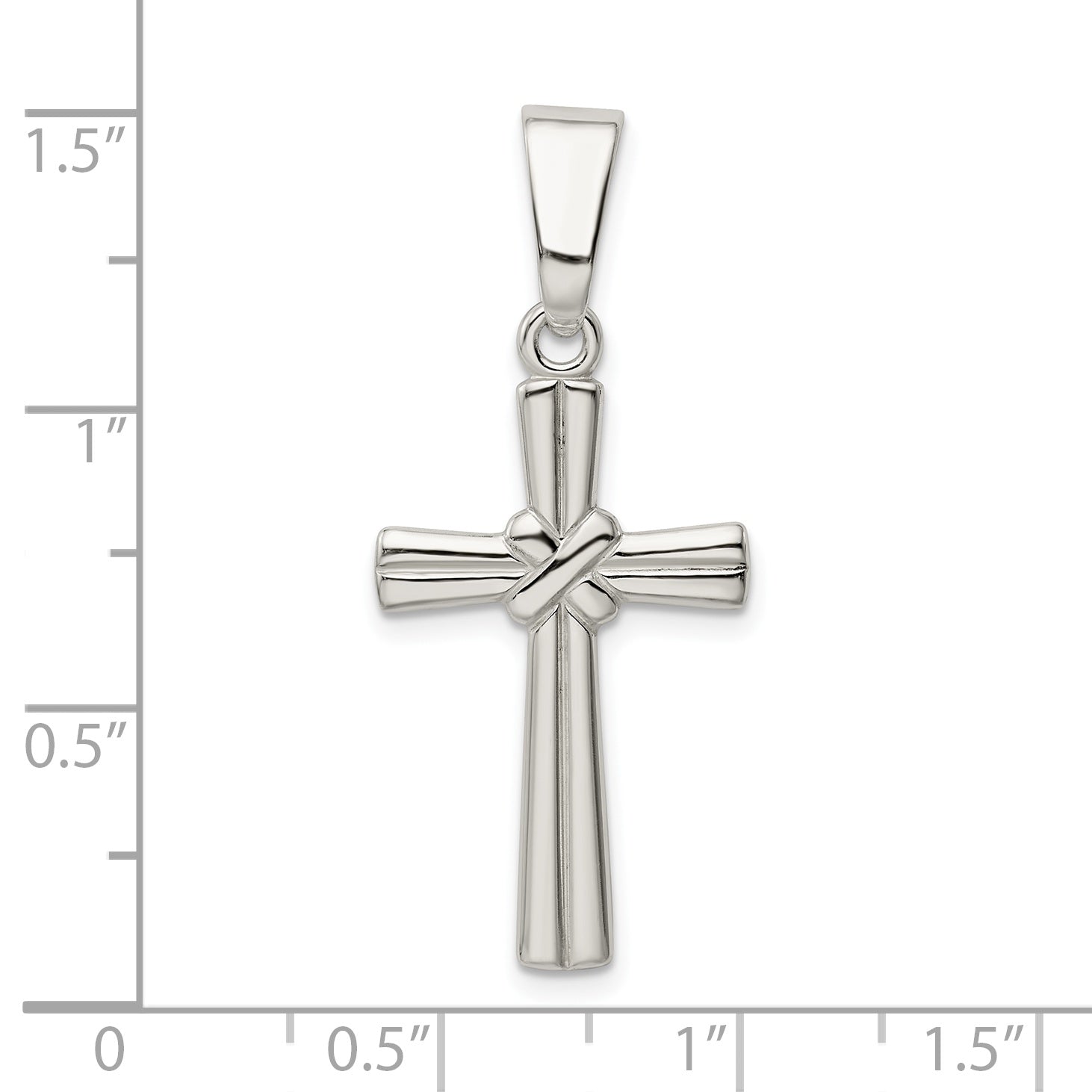 Sterling Silver 925 Polished Cross Pendant with Anti-Tarnish Finish