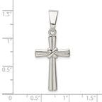 Sterling Silver 925 Polished Cross Pendant with Anti-Tarnish Finish