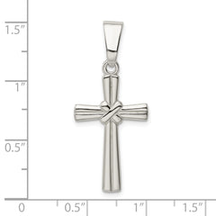 Sterling Silver 925 Polished Cross Pendant with Anti-Tarnish Finish