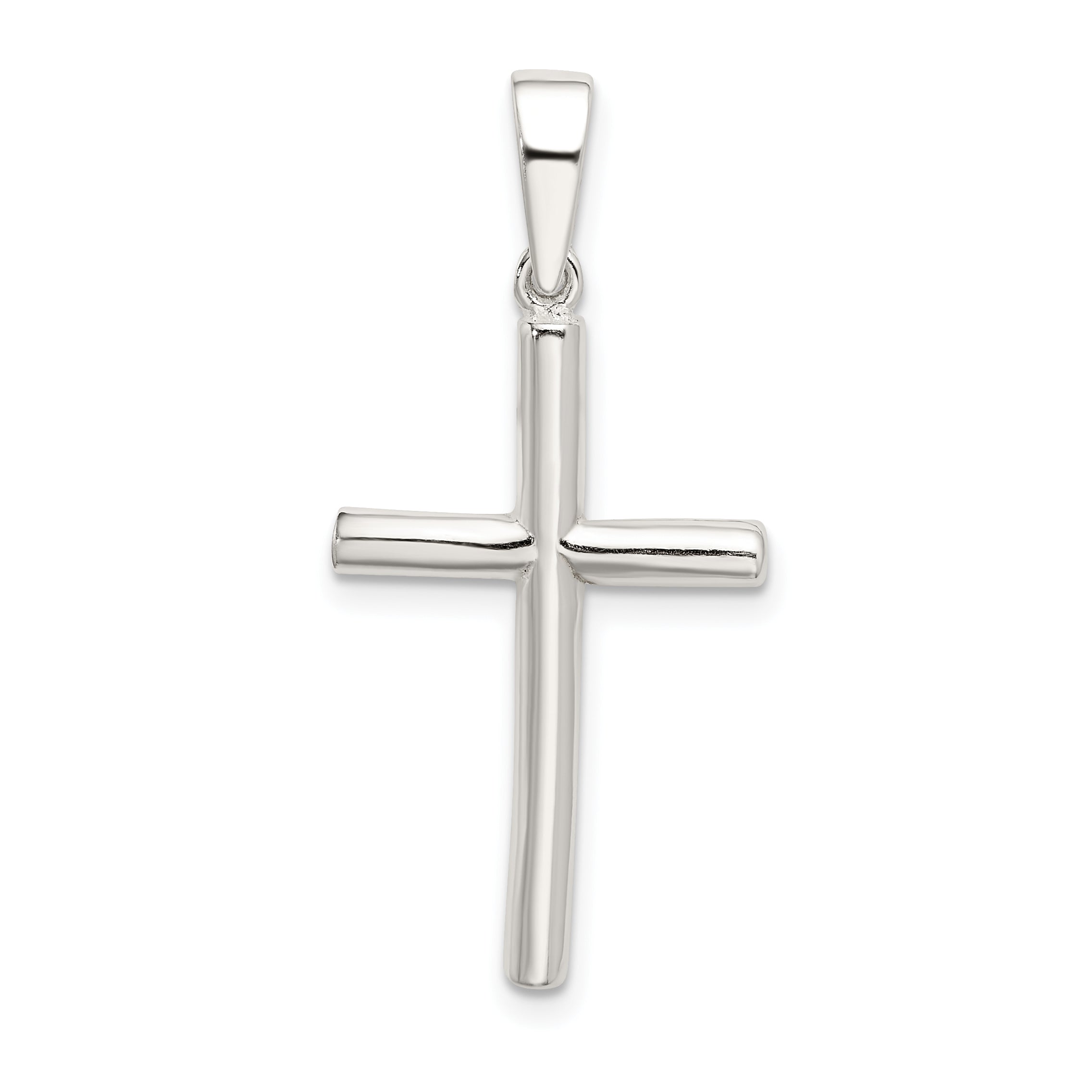 Sophia Jewelers 925 Sterling Silver Polished Cross Pendant with Anti-Tarnish 3D Design