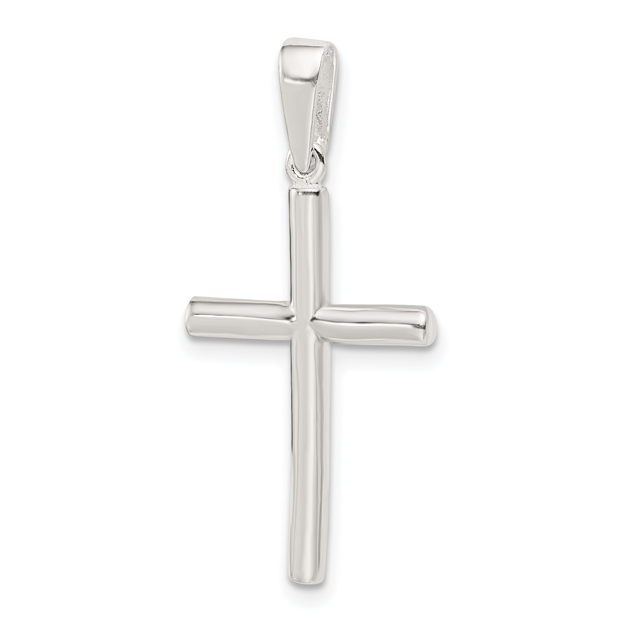 Sophia Jewelers 925 Sterling Silver Polished Cross Pendant with Anti-Tarnish 3D Design