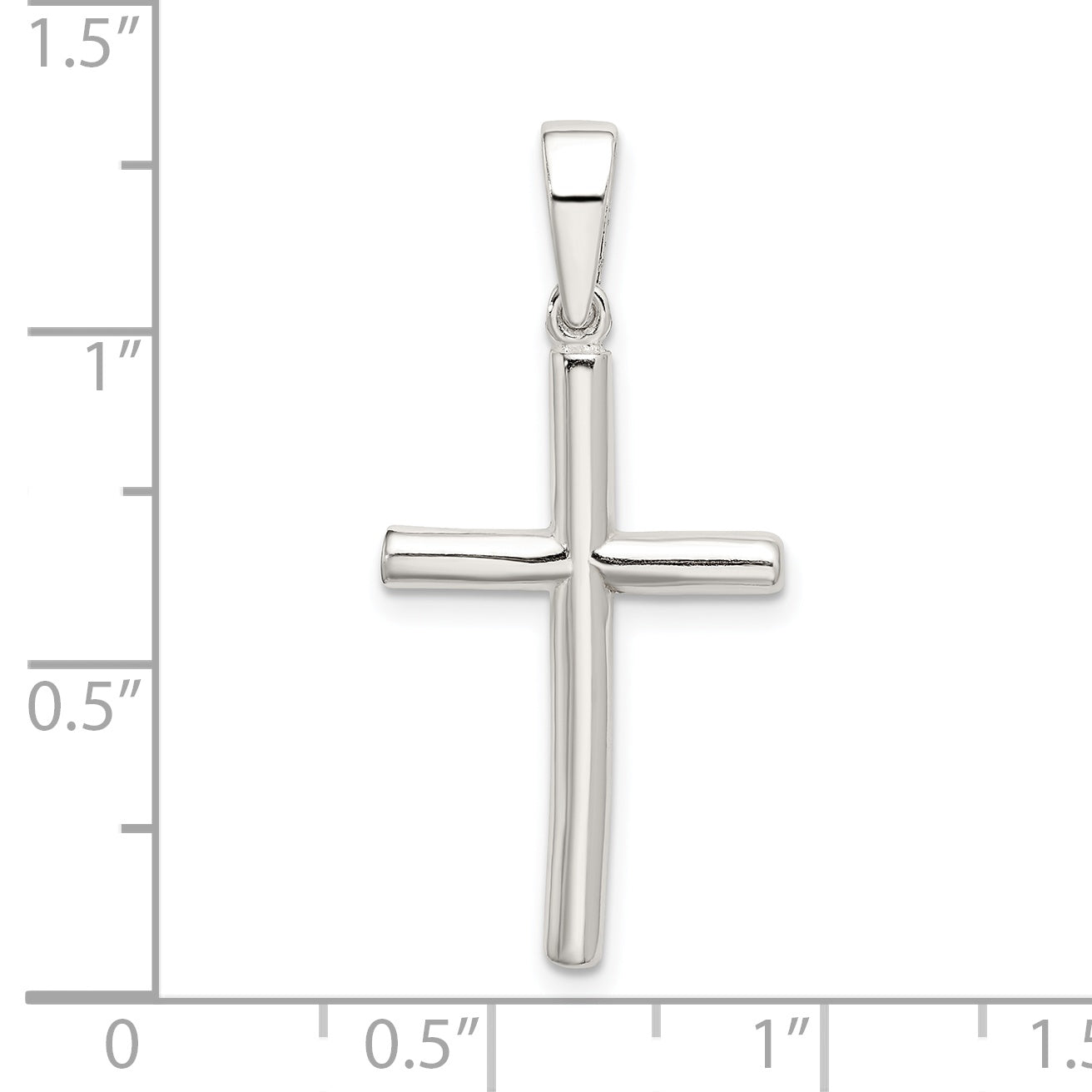 Sophia Jewelers 925 Sterling Silver Polished Cross Pendant with Anti-Tarnish 3D Design