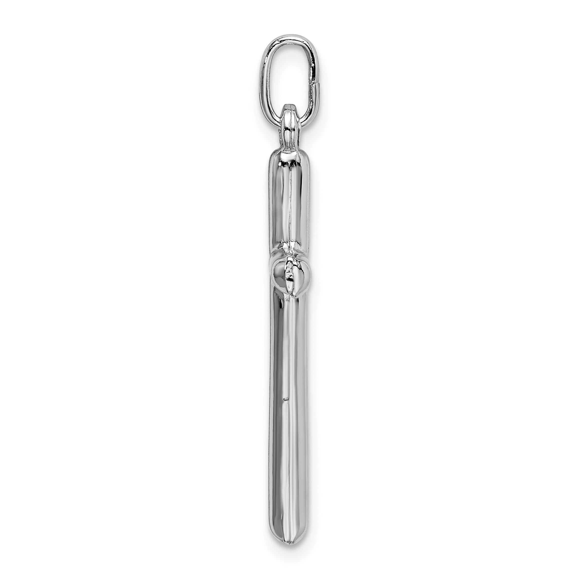 Sterling Silver 925 Cross Charm with Rhodium Polished Finish