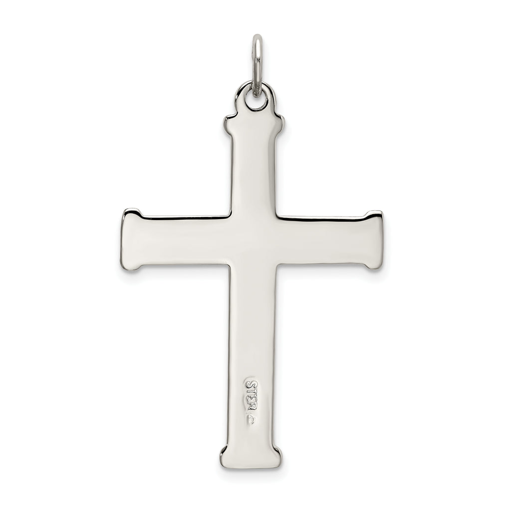 Sophia Jewelers Sterling Silver Cross Pendant with Polished Satin Finish