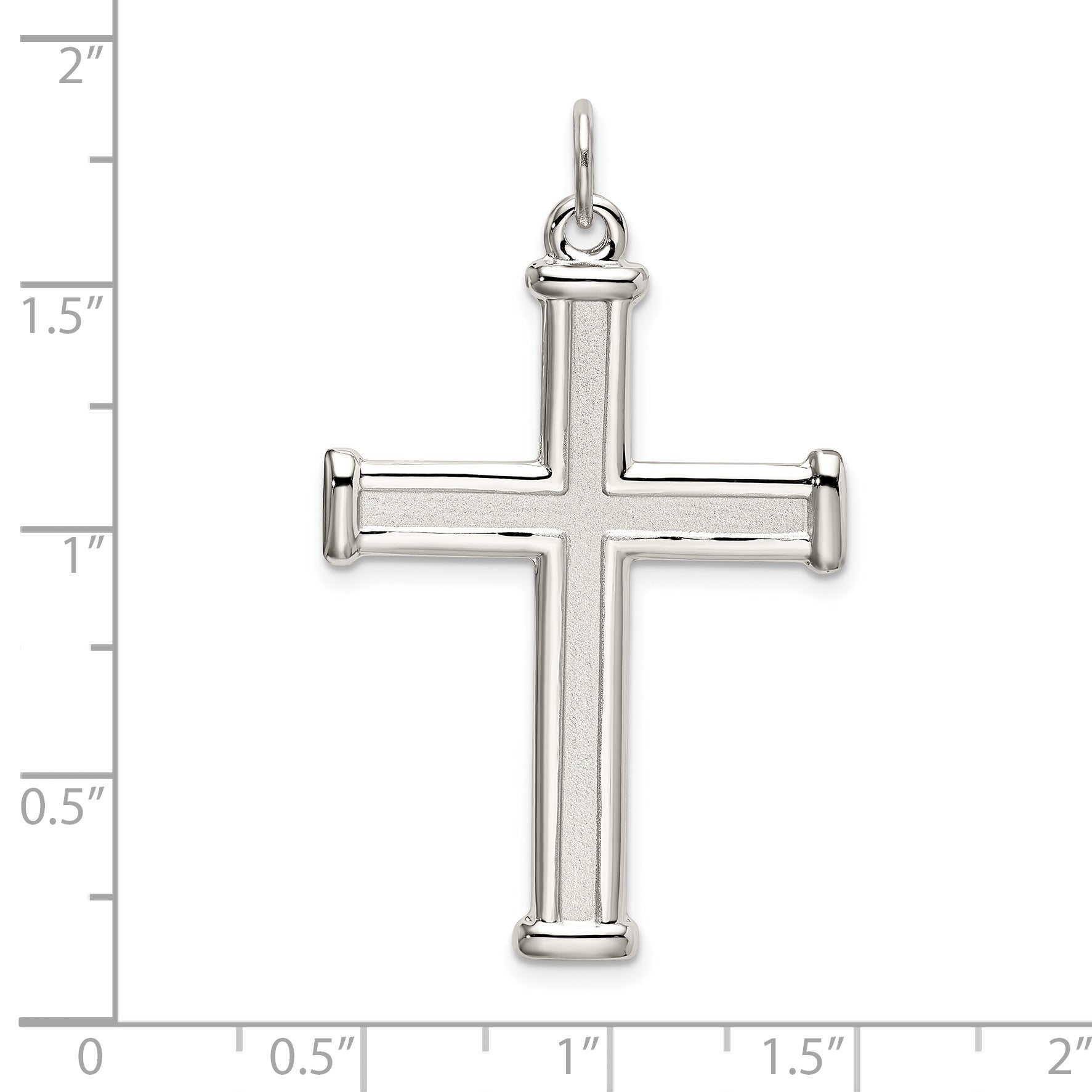 Sophia Jewelers Sterling Silver Cross Pendant with Polished Satin Finish