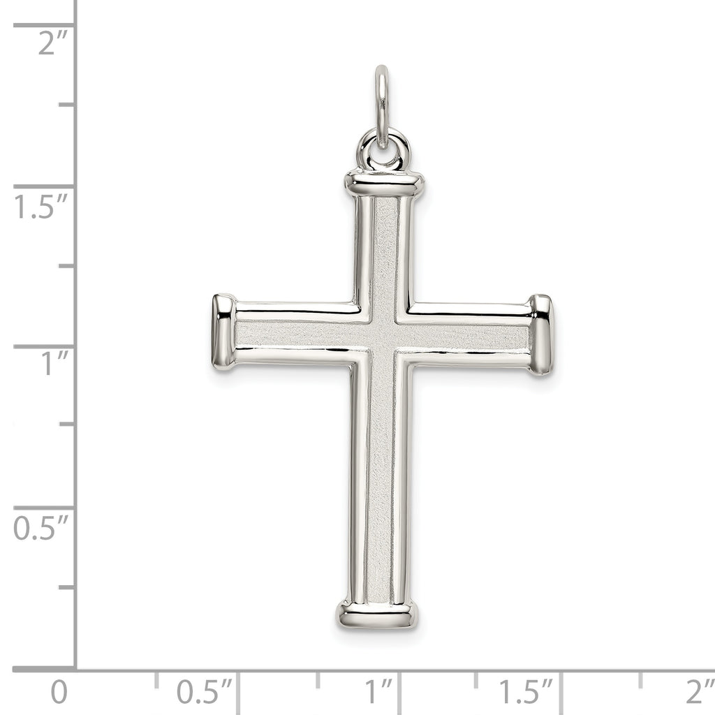 Sophia Jewelers Sterling Silver Cross Pendant with Polished Satin Finish