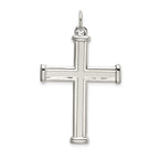 Sterling Silver Polished and Satin Cross Pendant