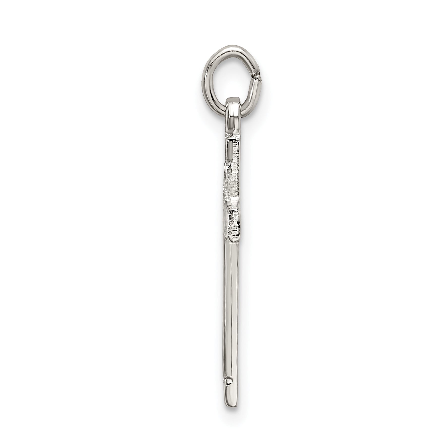 Sterling Silver Cross Pendant with Polished Satin Platinum Finish Secondary image