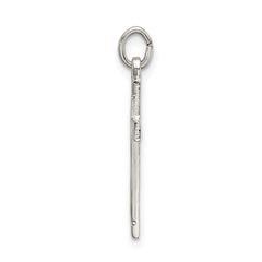 Sterling Silver Cross Pendant with Polished Satin Platinum Finish
