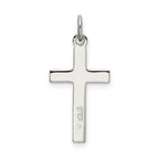 Sterling Silver Cross Pendant with Polished Satin Platinum Finish