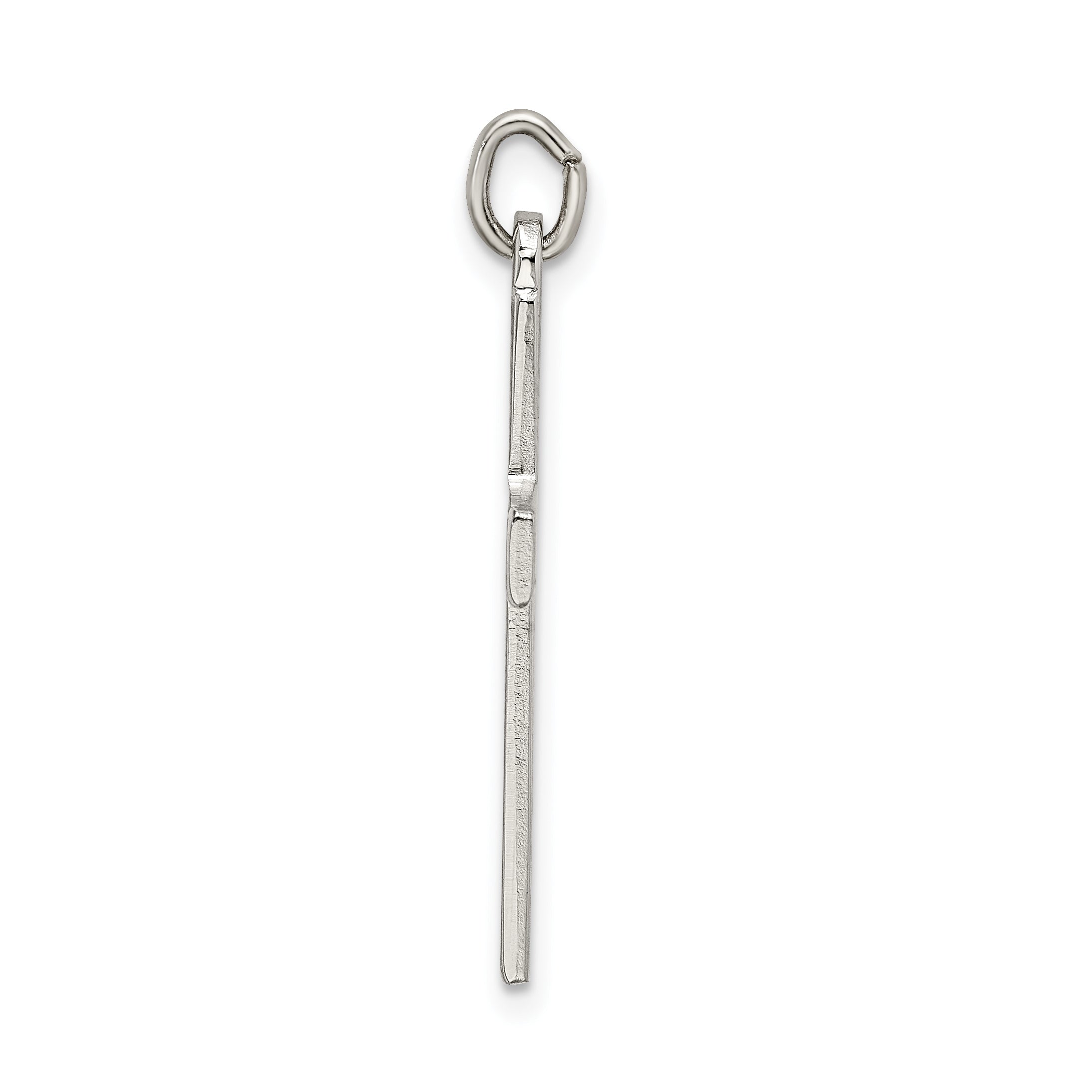 Sterling Silver 925 Cross Pendant with Platinum Plating and Diamond-Cut Finish