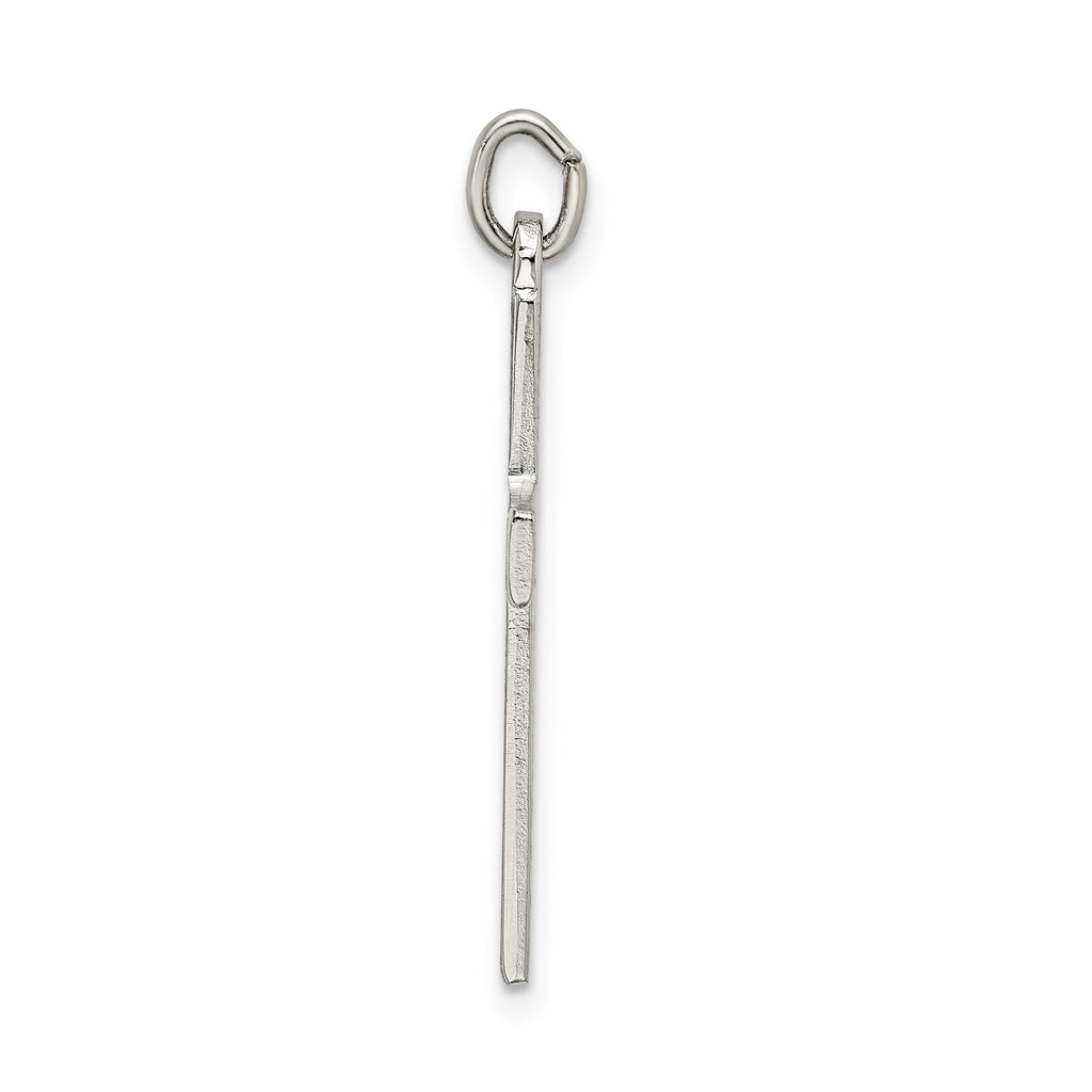 Sterling Silver 925 Cross Pendant with Platinum Plating and Diamond-Cut Finish