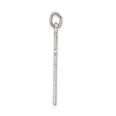 Sterling Silver 925 Cross Pendant with Platinum Plating and Diamond-Cut Finish