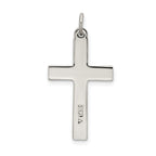 Sterling Silver 925 Cross Pendant with Platinum Plating and Diamond-Cut Finish
