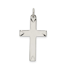 Sterling Silver Satin and D/C Cross Pendant