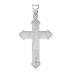 Sophia Jewelers Sterling Silver Rhodium-Plated Cross Pendant with Textured Finish