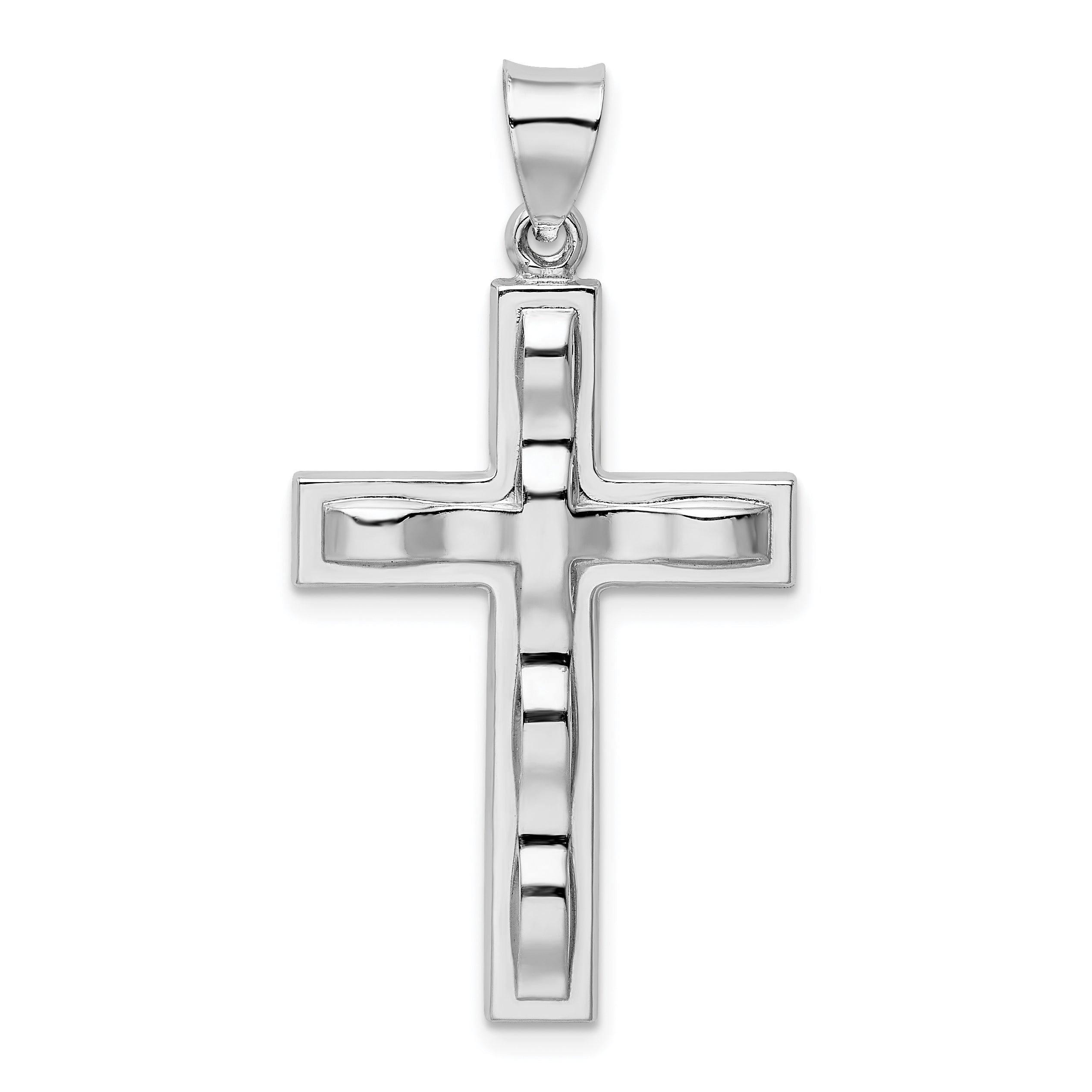 Sterling Silver Rhodium-plated Polished Cross Pendant Main image